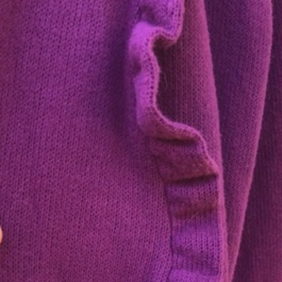 A New Day Women's Purple Ruffle Sleeve Sweater, Size Medium - Picture 2 of 5